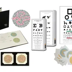 Wyniki badania pola widzenia: tablice Ishihary, optometryczne i testy dla dzieci.