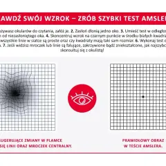 Test Amslera: siatka zniekształcona po lewej, prawidłowa po prawej. Sprawdź swój wzrok!